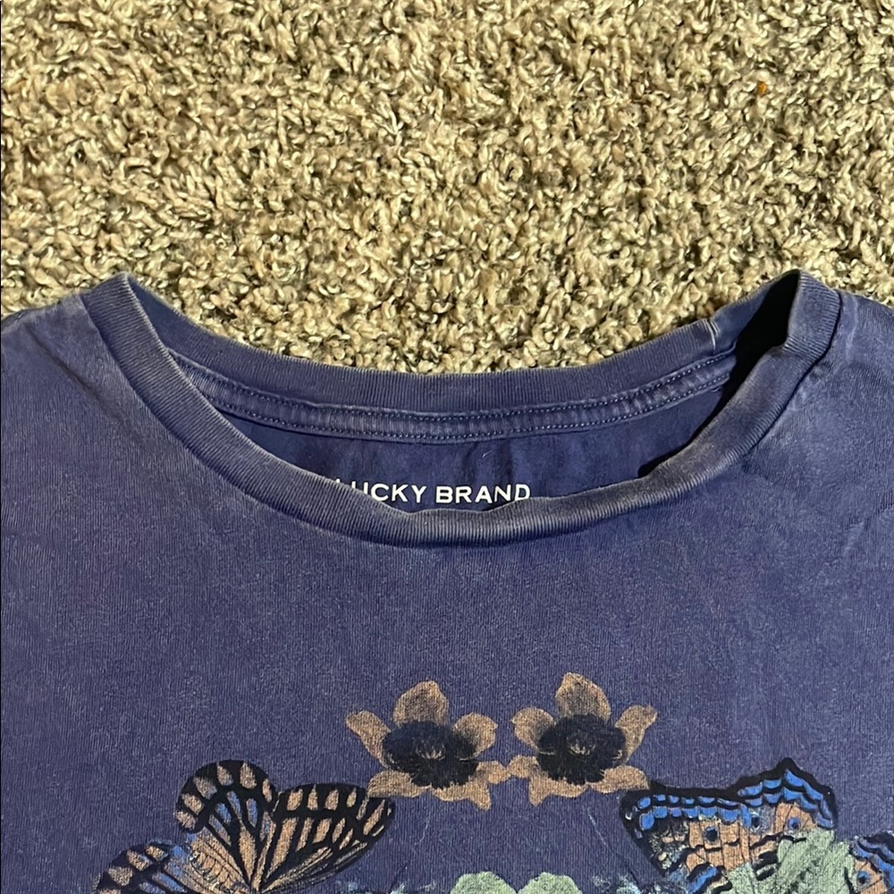 Lucky Brand Purple Butterfly Print Tee - Picture 5 of 6